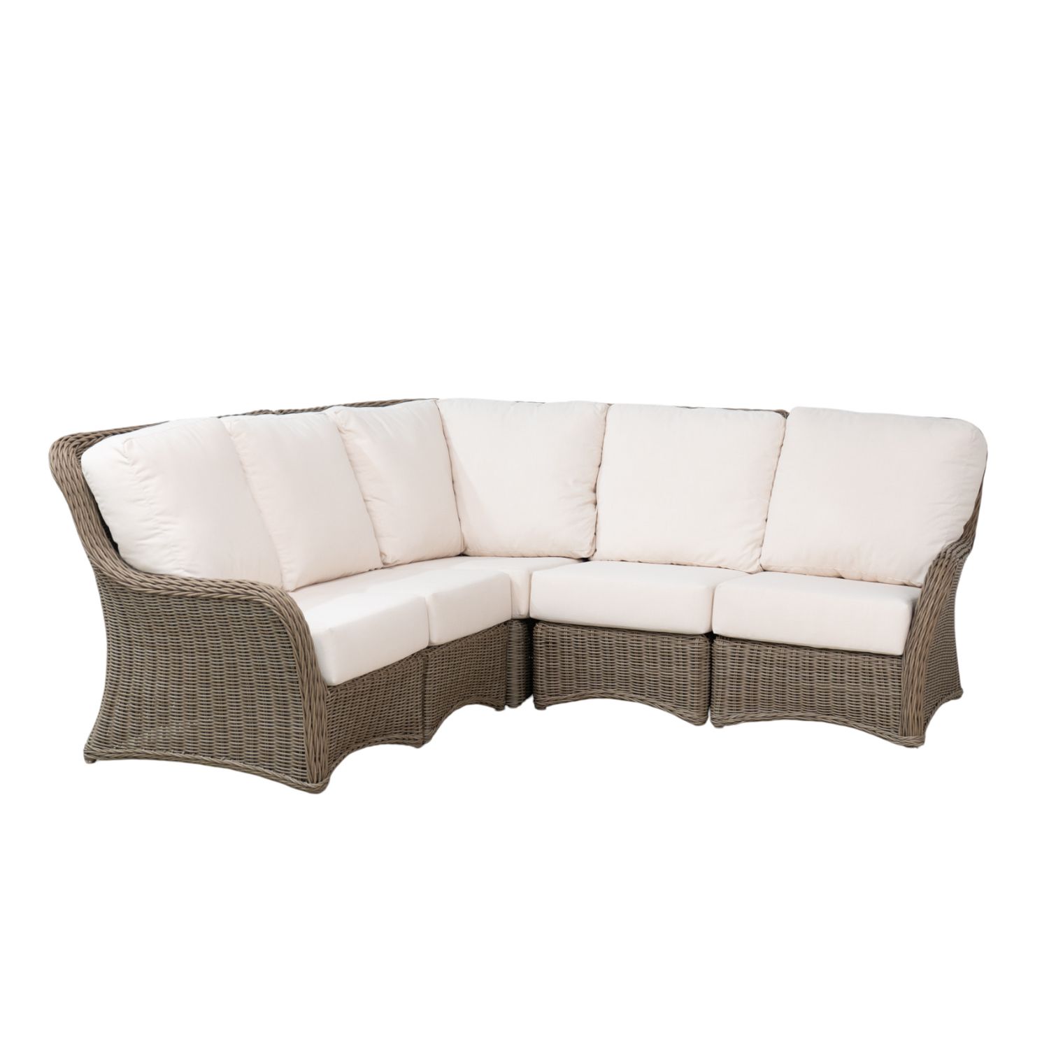 Coastal 5 Piece L-Shape Wicker Sectional