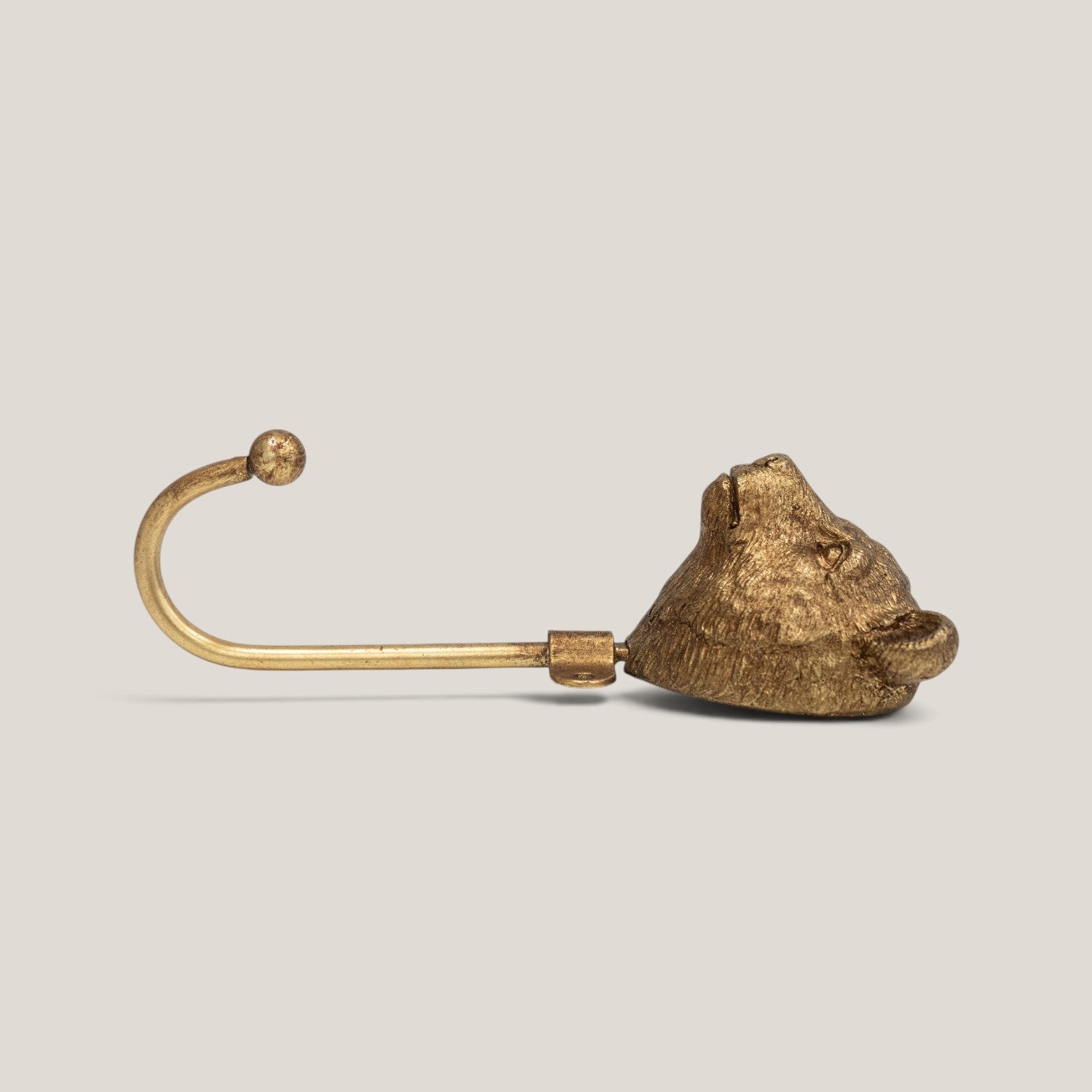 Whimsical Briar Bear Brass Wall Hook