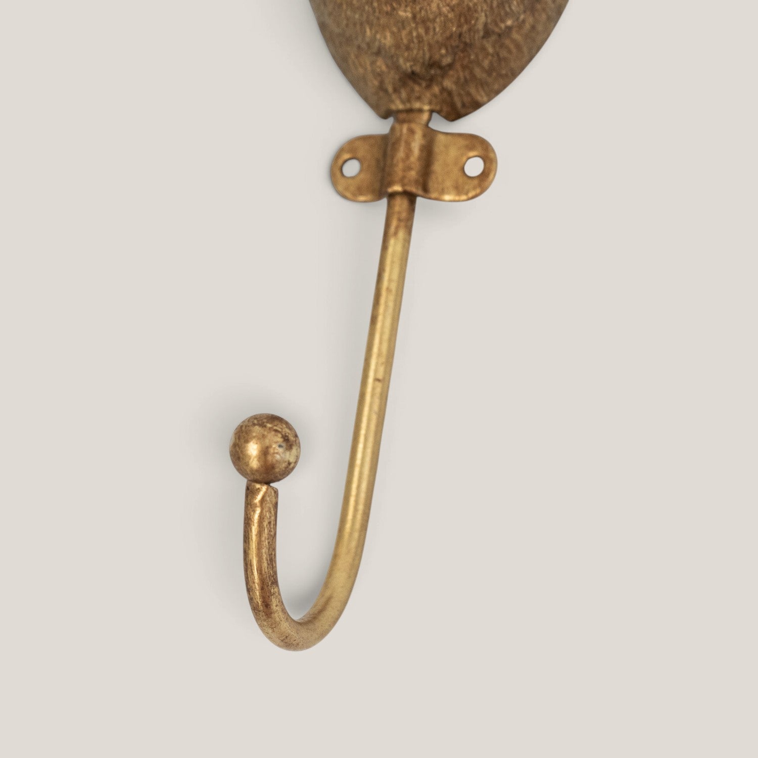 Whimsical Briar Bear Brass Wall Hook