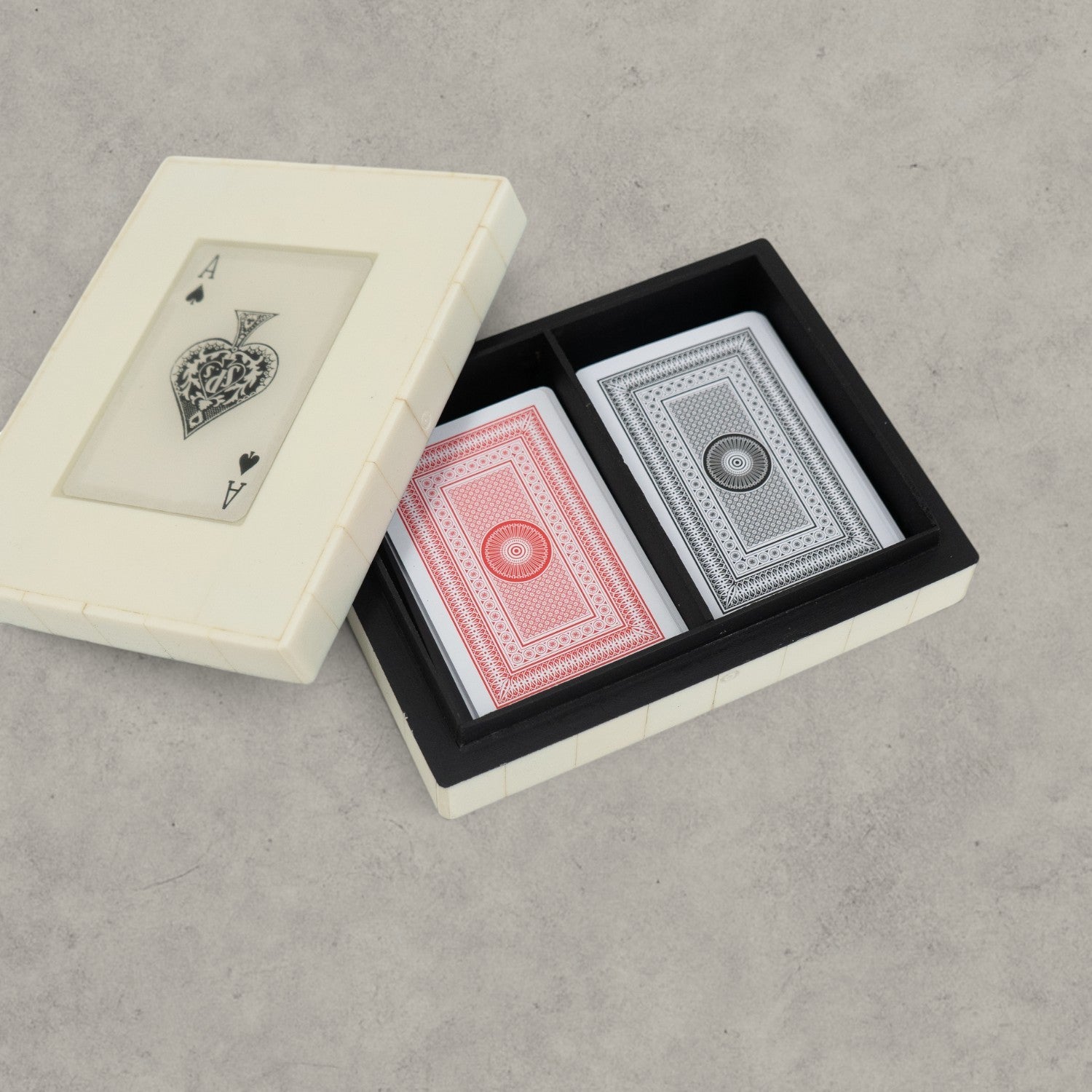 White Resin Game Cards Box Set