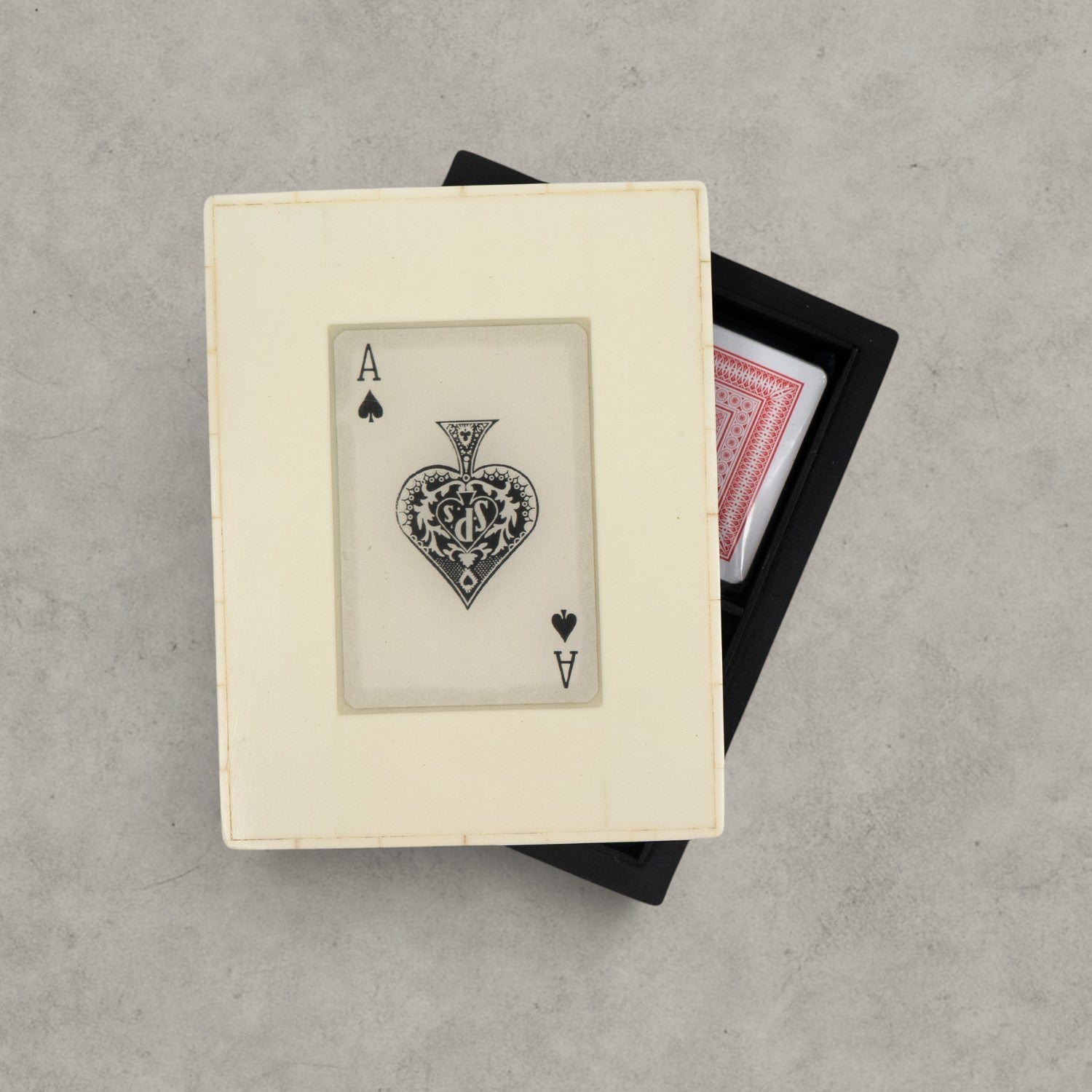 White Resin Game Cards Box Set
