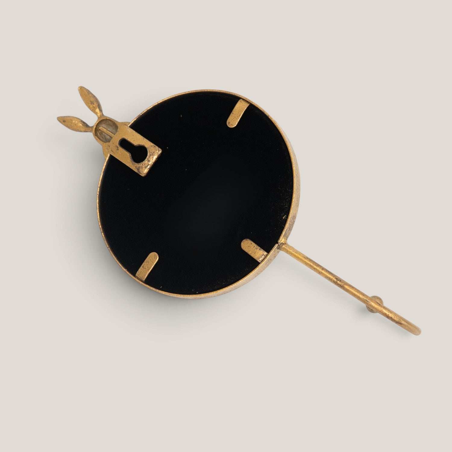 Whimsical Bramble Hare Brass Wall Mirror & Hook
