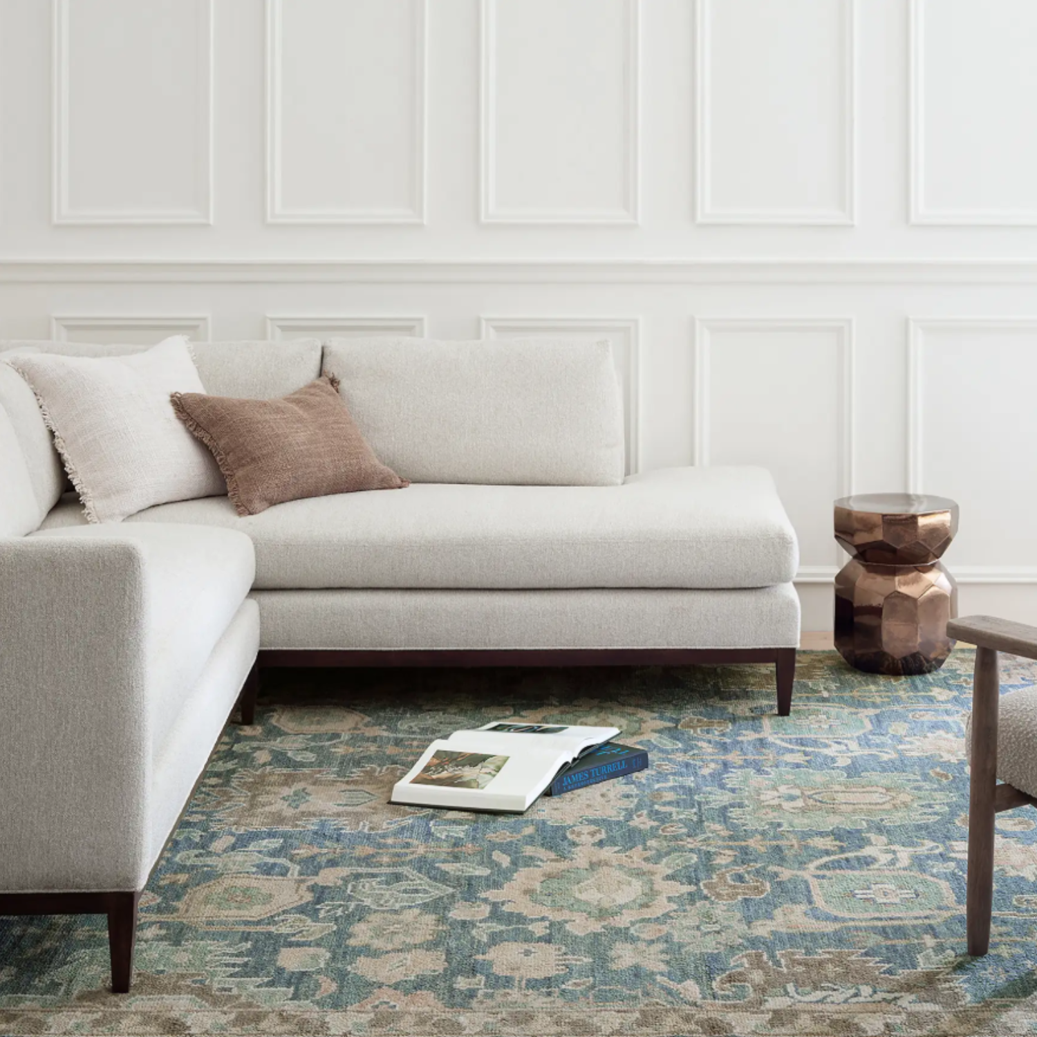 Dash & Albert Camille Hand Knotted Navy Wool Rug