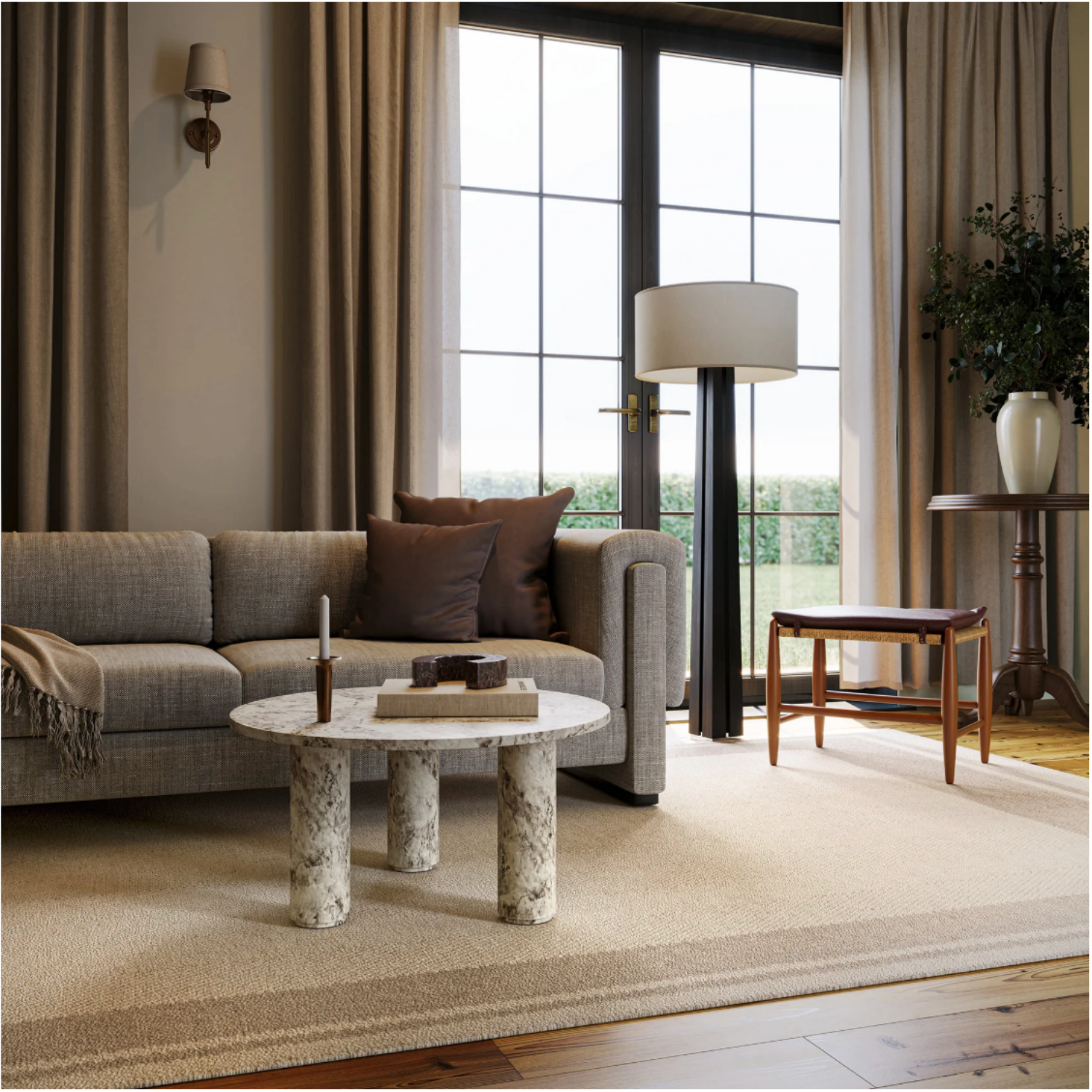 Dash & Albert x Nate Berkus Canon Bordered Wool Rug - Beige