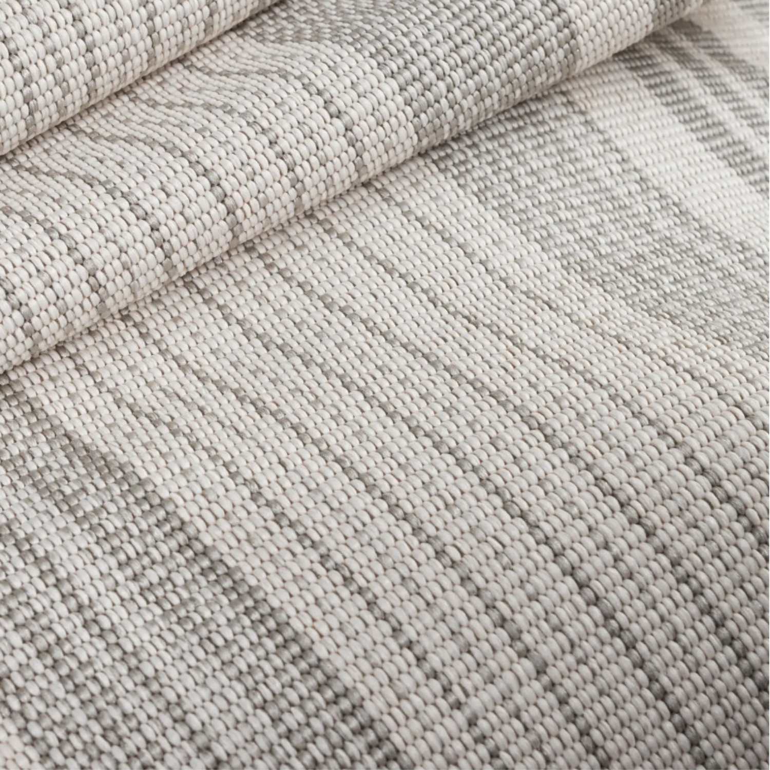 Dash & Albert Quincy Stripe Platinum Handwoven Indoor/Outdoor