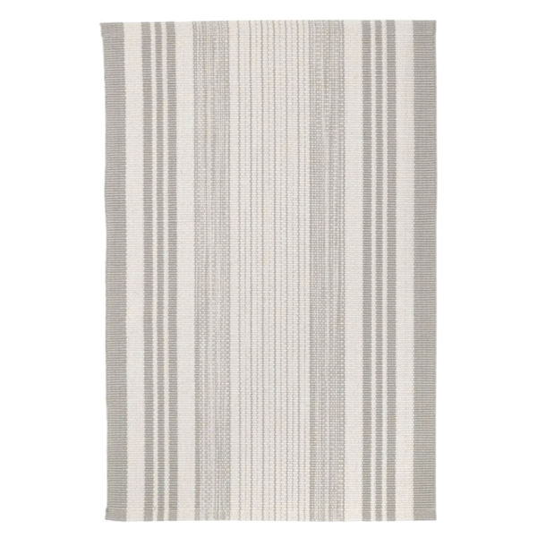 Dash & Albert Quincy Stripe Platinum Handwoven Indoor/Outdoor