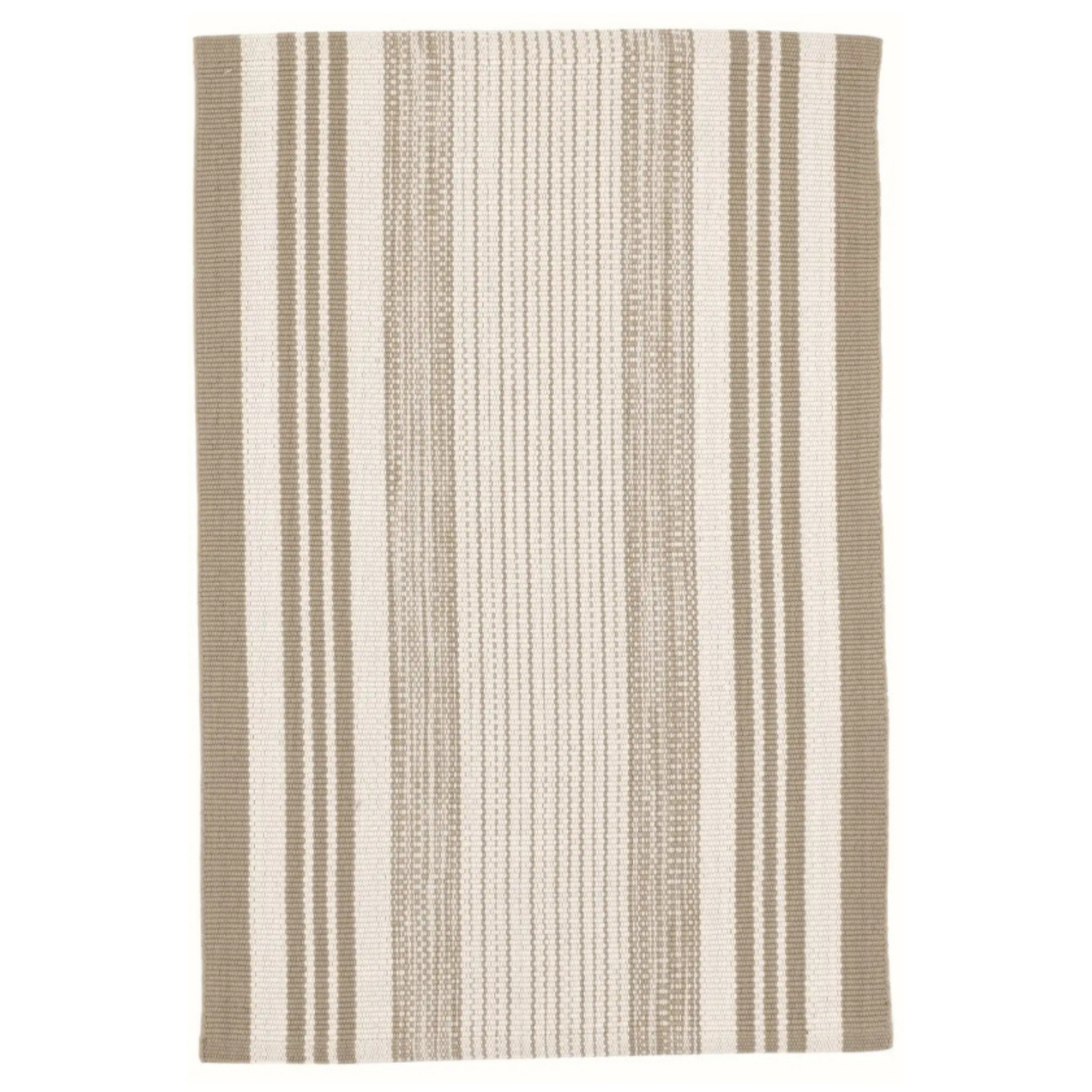 Dash & Albert Quincy Stripe Khahki Handwoven Indoor/Outdoor Rug