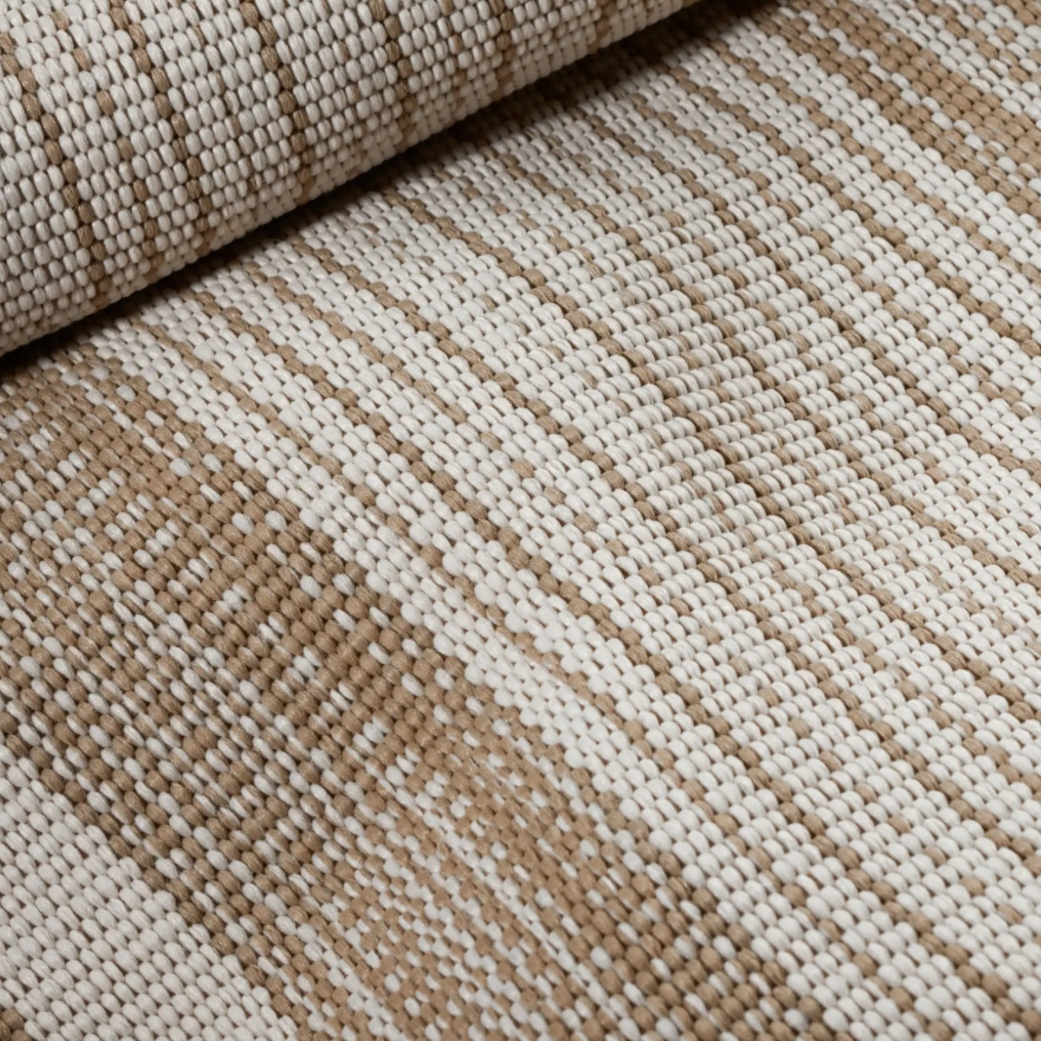 Dash & Albert Quincy Stripe Khahki Handwoven Indoor/Outdoor Rug