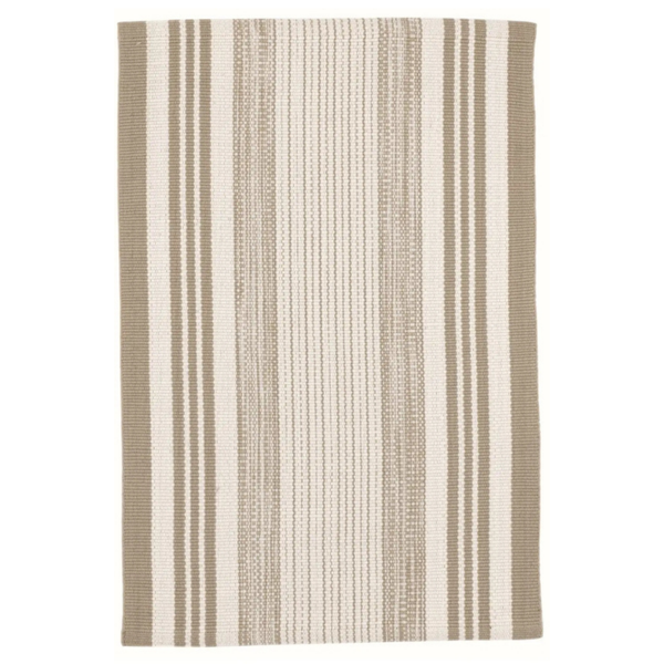Dash & Albert Quincy Stripe Khahki Handwoven Indoor/Outdoor Rug