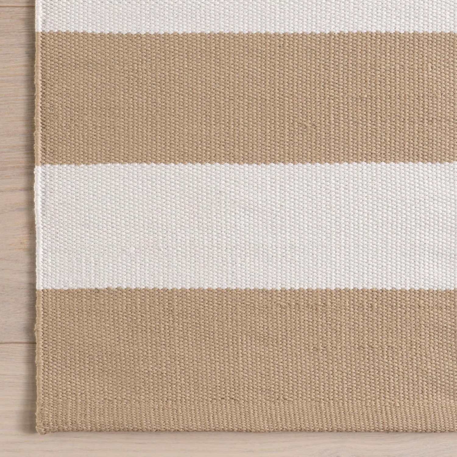 Dash & Albert Banks Stripe Khahki Handwoven Indoor/Outdoor