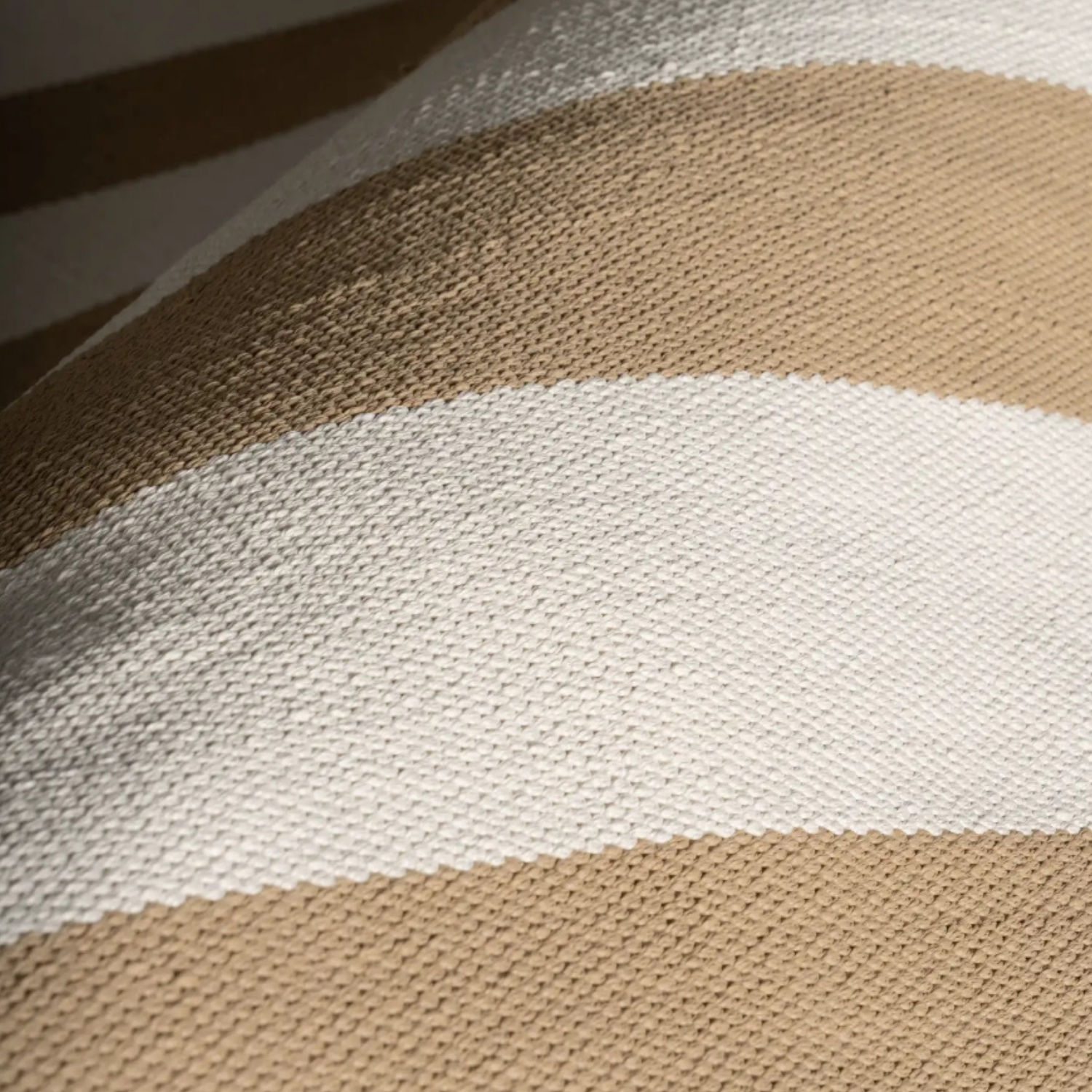 Dash & Albert Banks Stripe Khahki Handwoven Indoor/Outdoor