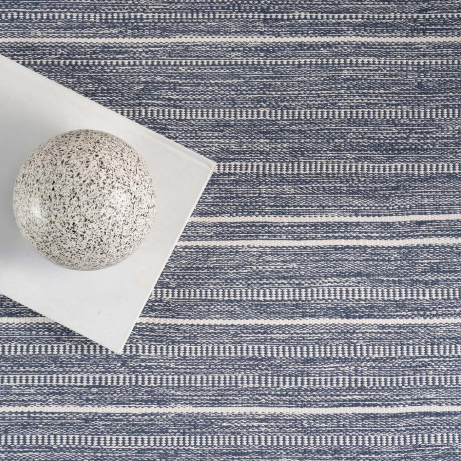 Dash & Albert Skipper Stripe Navy Handwoven Indoor/Outdoor Rug