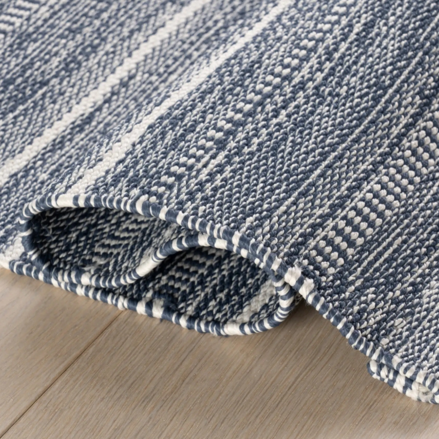 Dash & Albert Skipper Stripe Navy Handwoven Indoor/Outdoor Rug