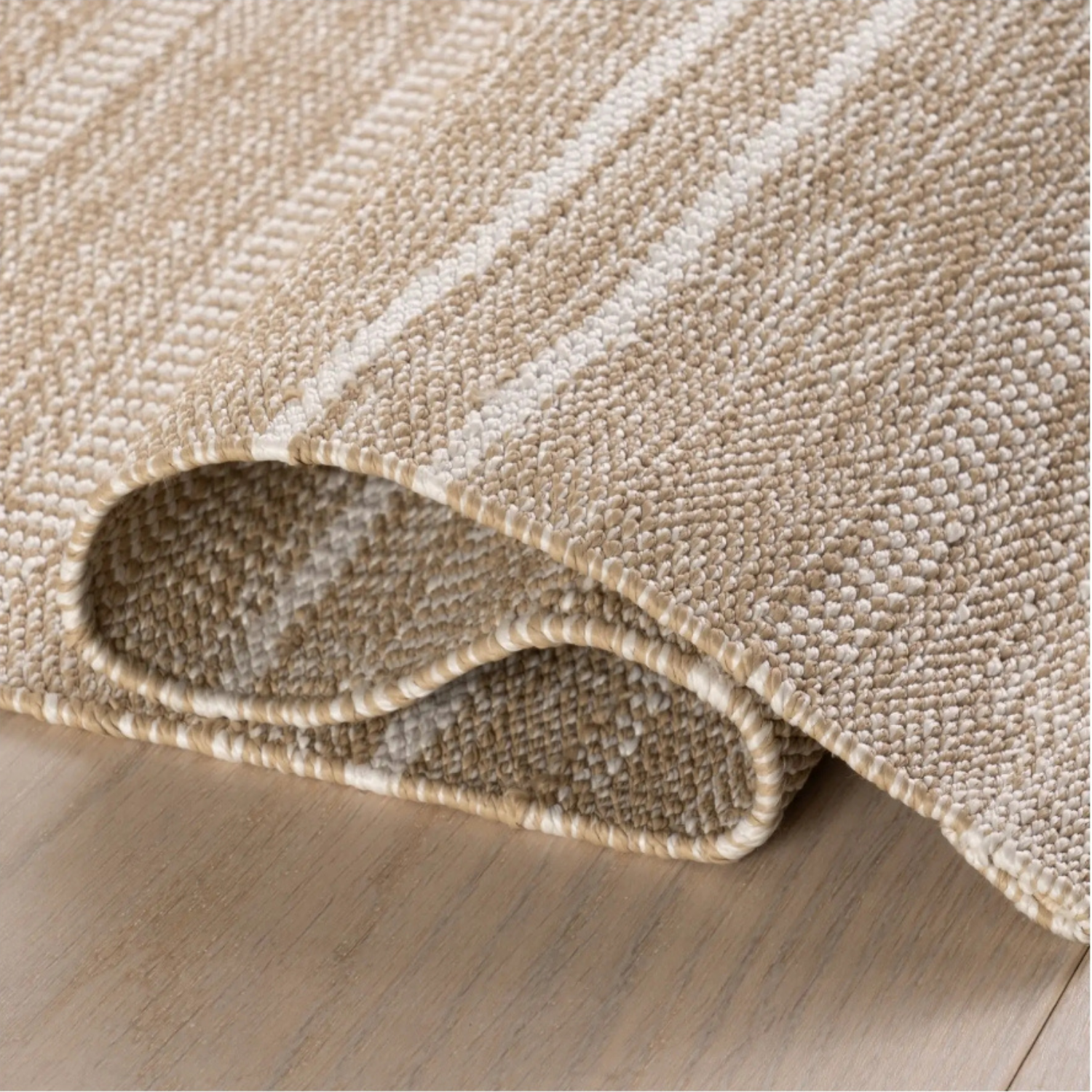 Dash & Albert Skipper Stripe Khahki Handwoven Indoor/Outdoor Rug
