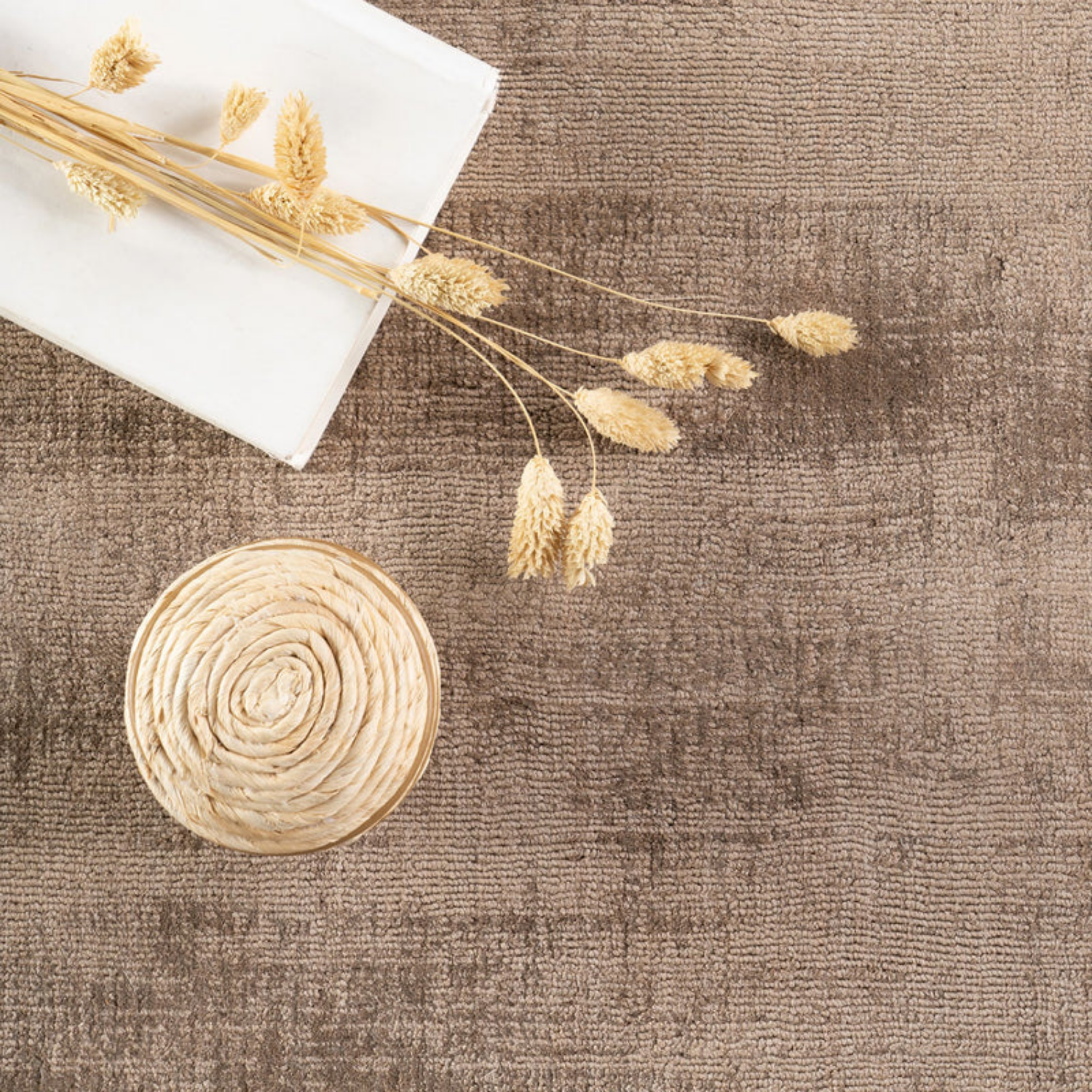 Dash & Albert Alva Hand Loom Knotted Wool/Viscose Rug - Taupe