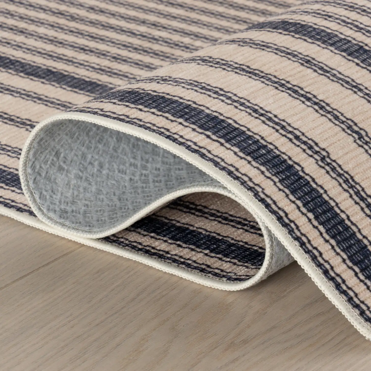 Dash & Albert Axiom Coastal Stripe Washable Rug - Navy