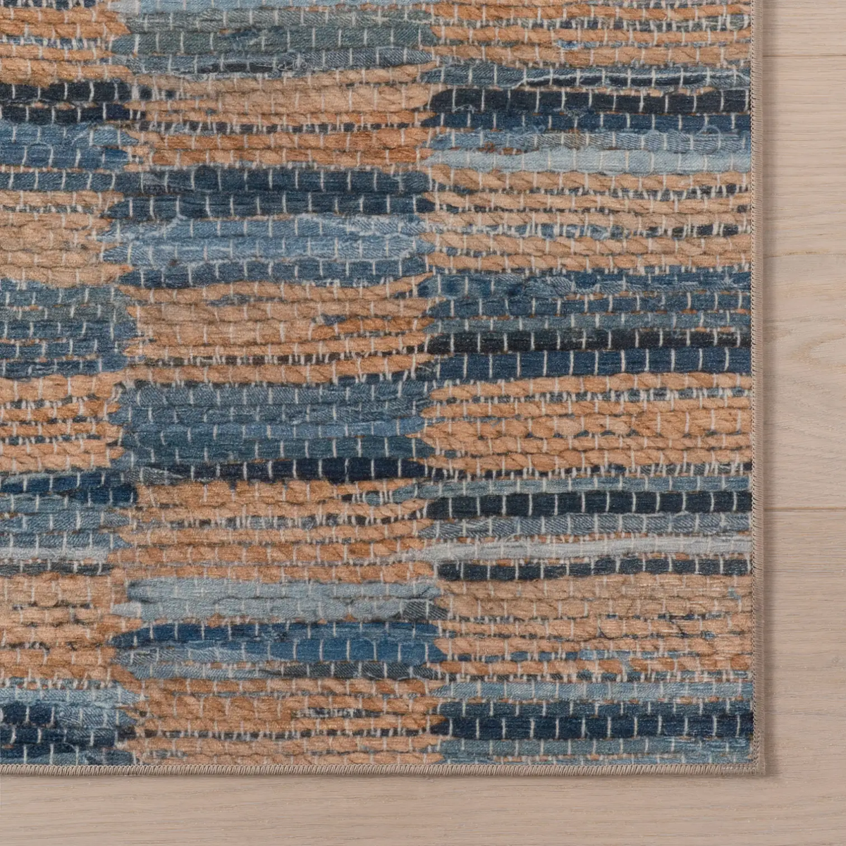 Dash & Albert Ravel Striped Washable Rug - Blue