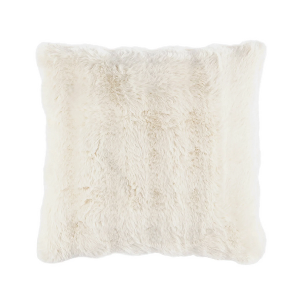 Dash & Albert Fab Faux Fur Ivory Toss Pillow