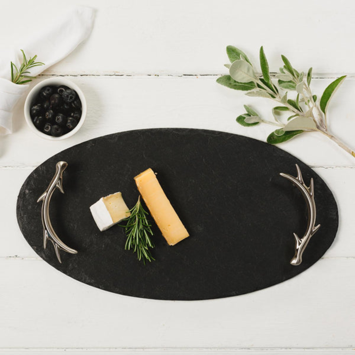Antler Slate Oval Serving Tray