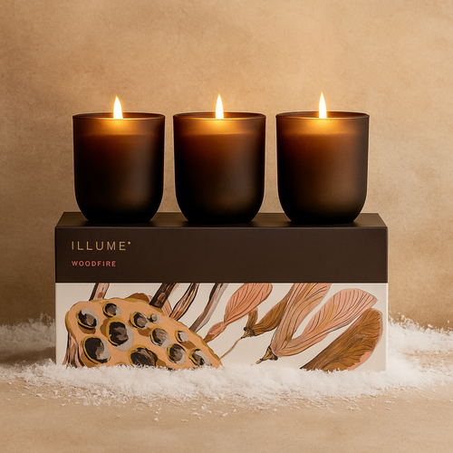 Woodfire 4.8ozTrio Glass Candle Set