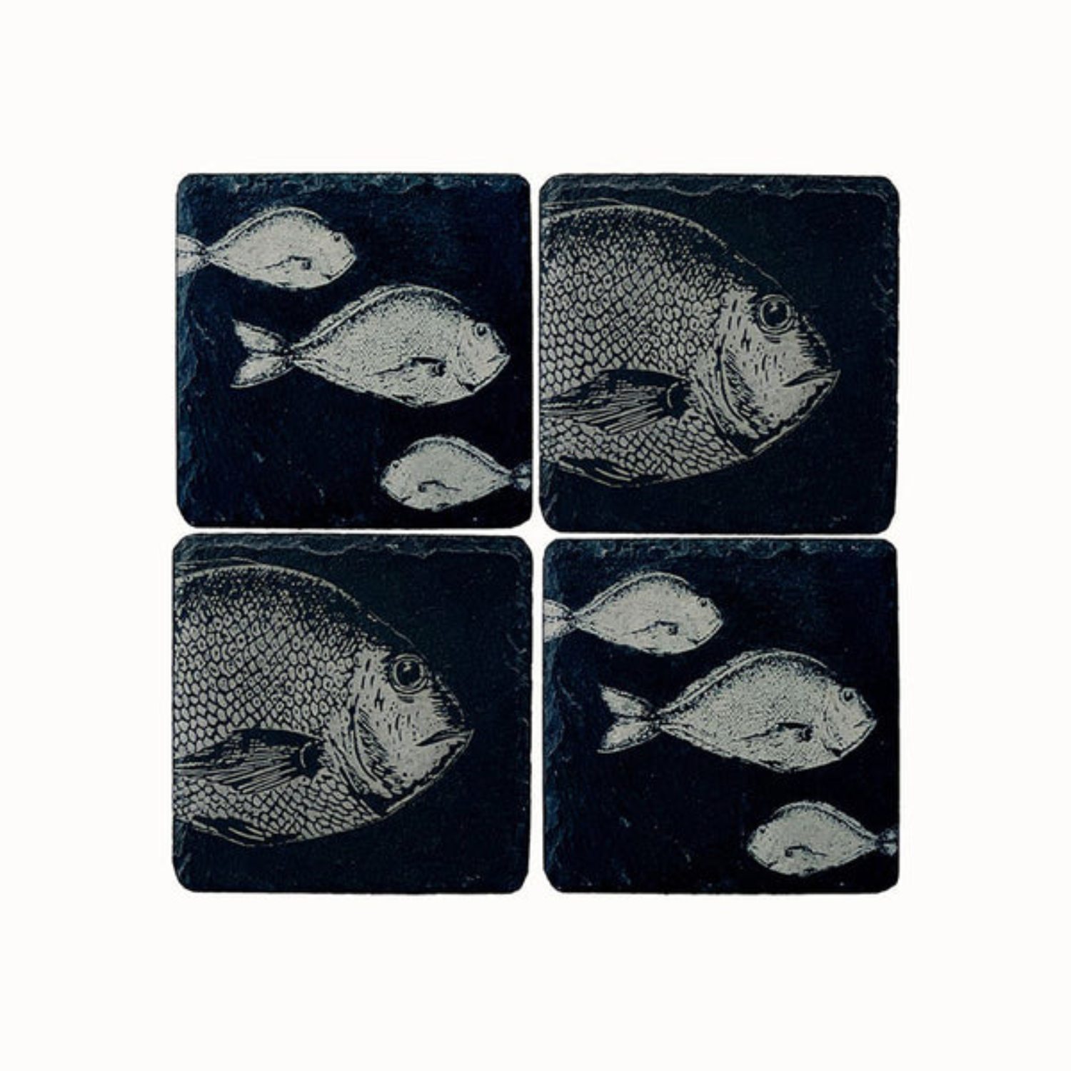 Marine Slate Grey Coasters (Set of 4)
