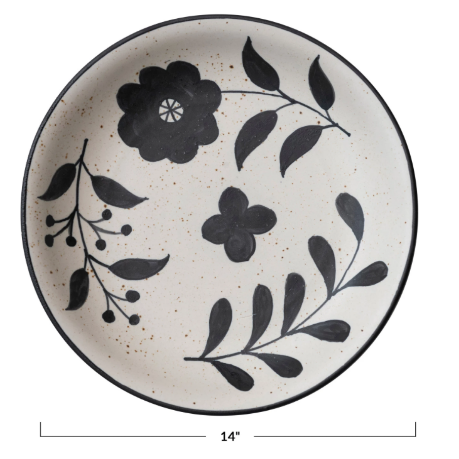 Cottage Floral Stoneware Round Serving Platter