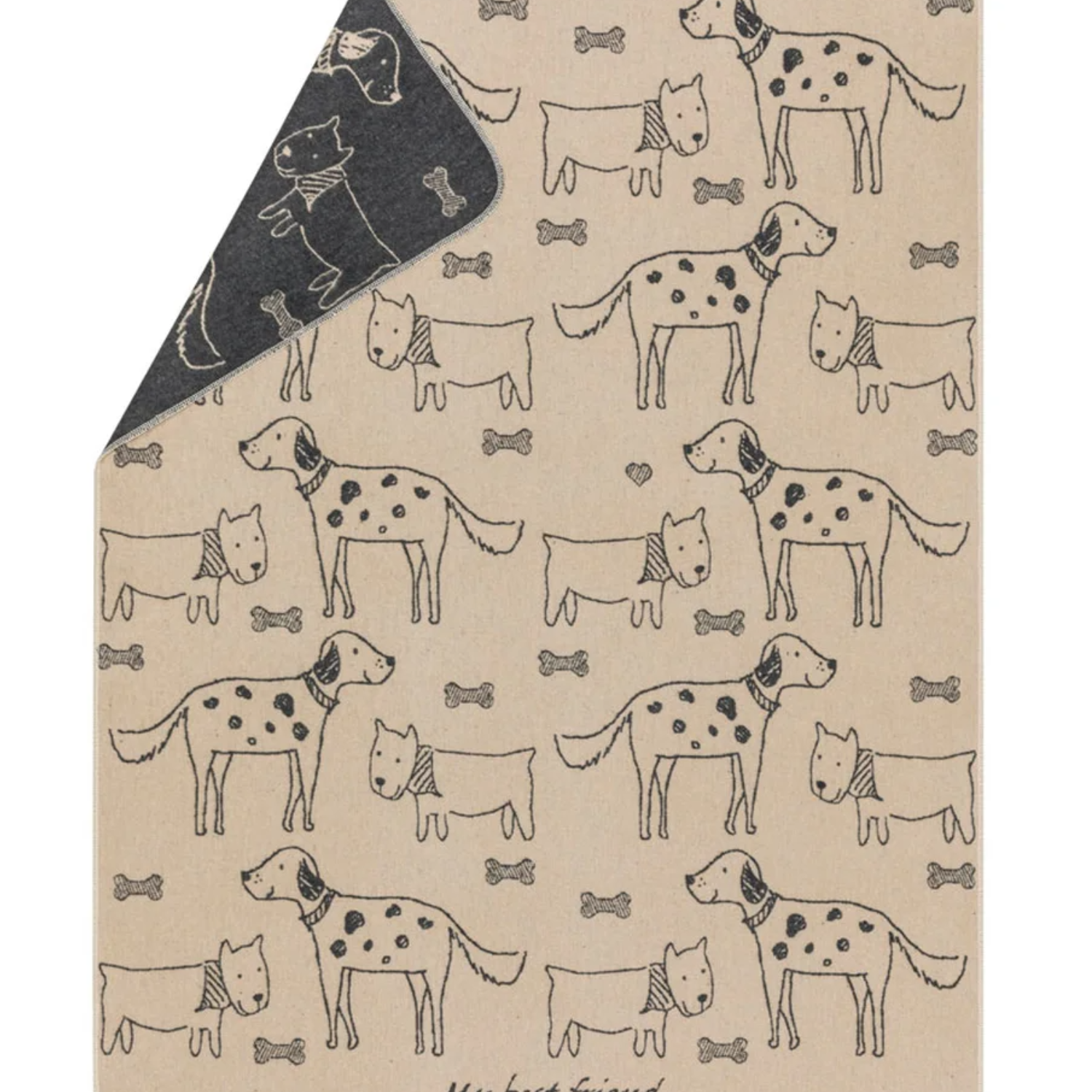 Furry Friends Ecru/Grey Blanket