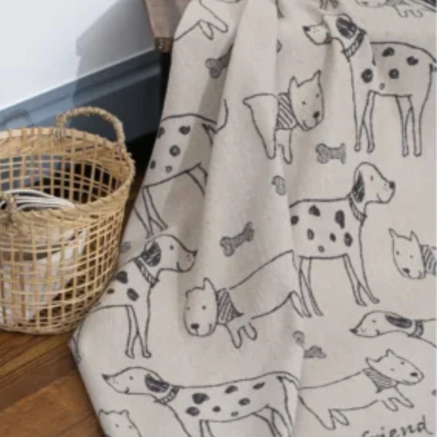 Furry Friends Ecru/Grey Blanket