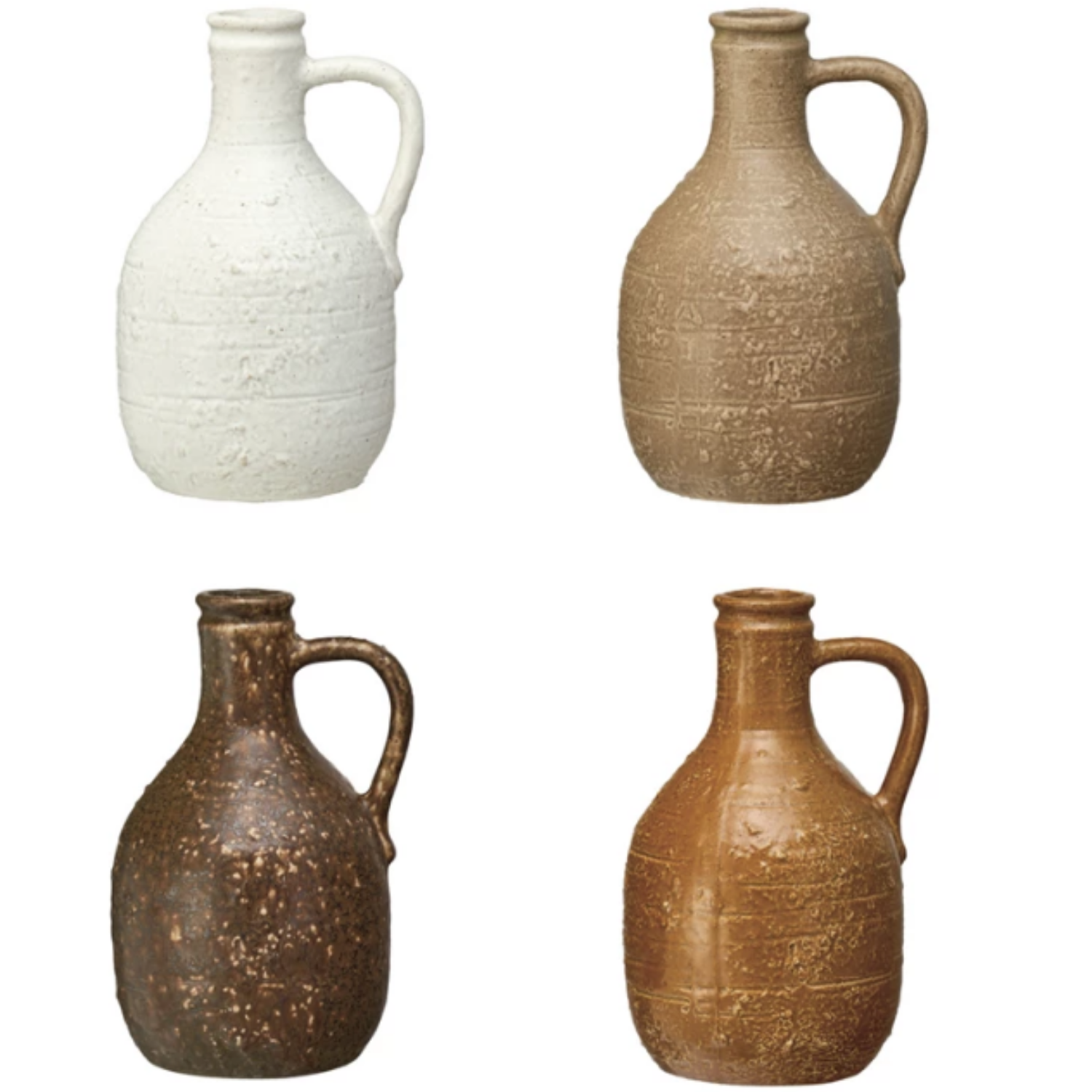 Distressed Stoneware Jug (Set of 4)