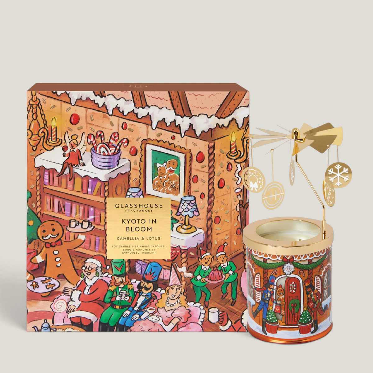 13.4oz Spinning Christmas Carousel Candle Accessory
