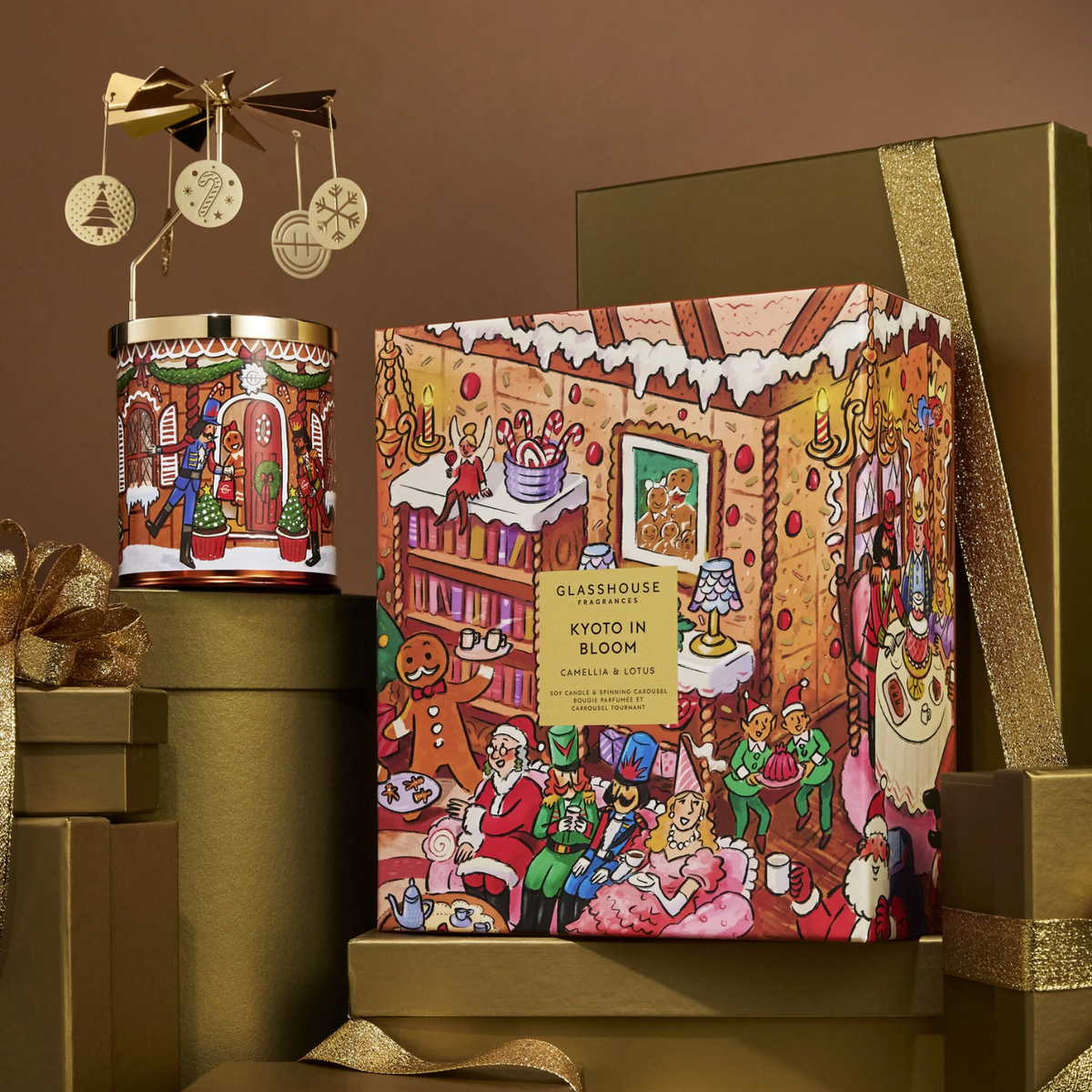13.4oz Spinning Christmas Carousel Candle Accessory