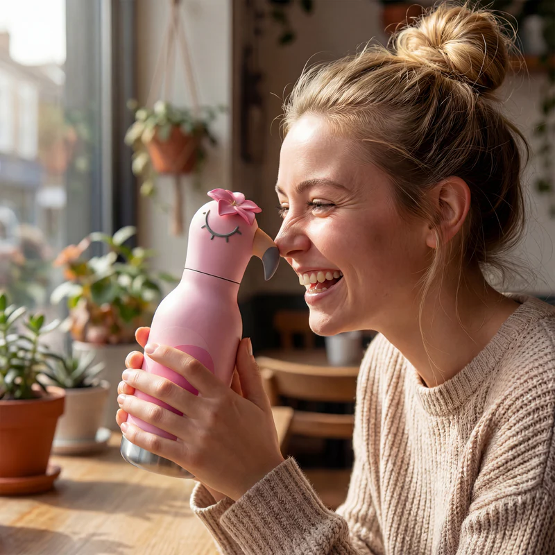 Buddy 16oz Water Bottle - Flamingo