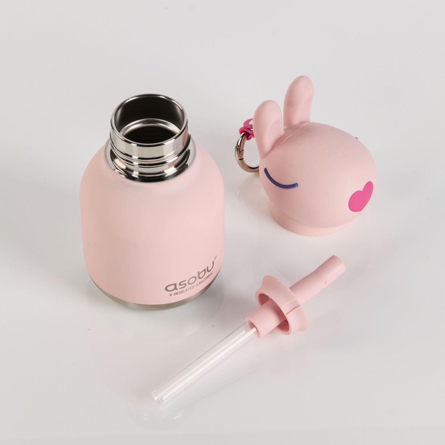 Mini Buddy 6.7oz Water Bottle w/Key Ring- Poppy Bunny