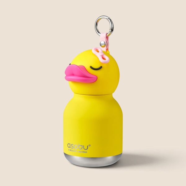 Mini Buddy 6.7oz Water Bottle w/ Key Ring- Blossom Duck
