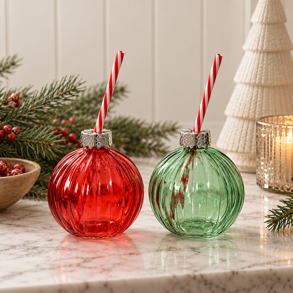 Jolly Christmas Glass Jar (Set of 2)