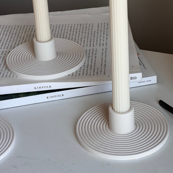 Cream Rings Candlestick Holder