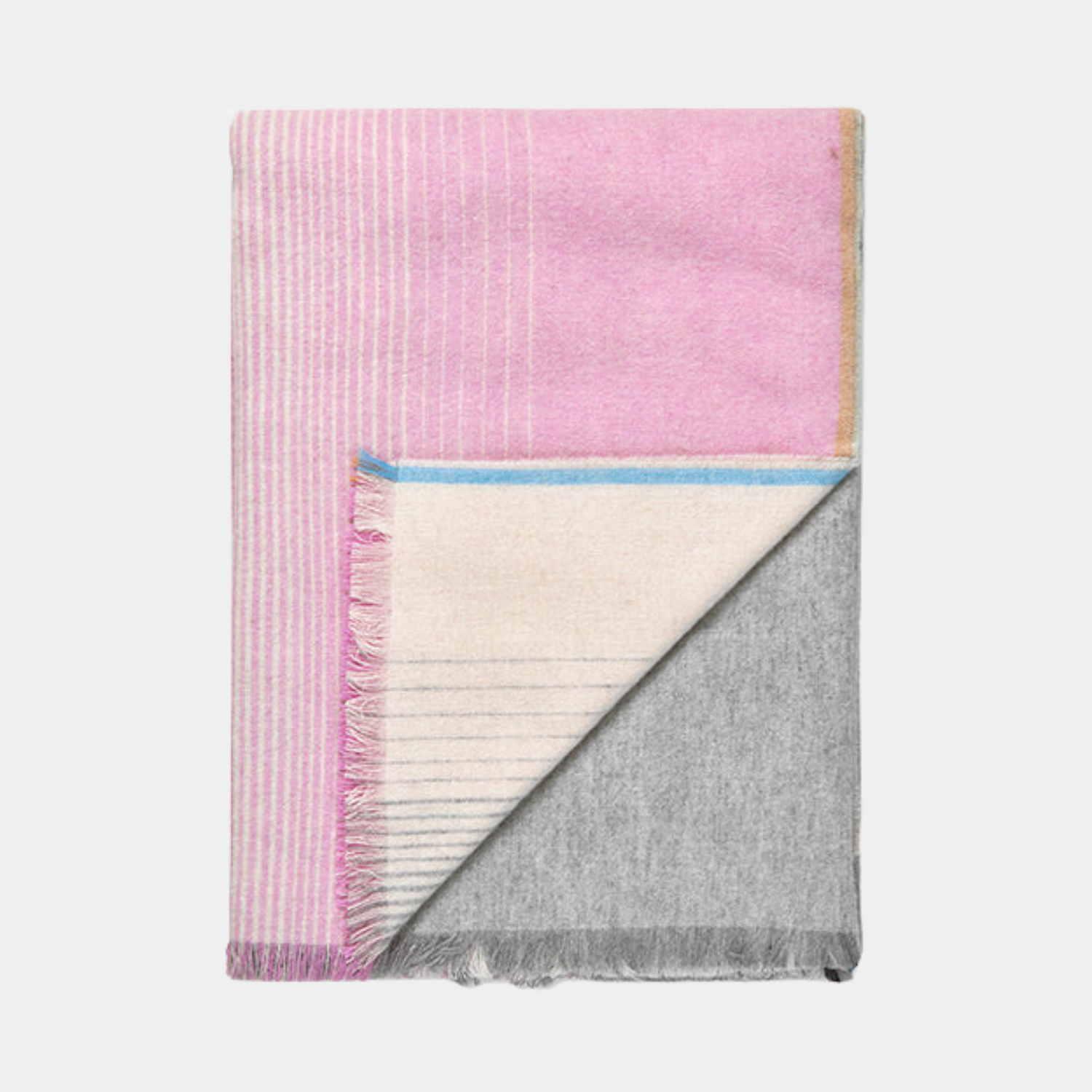 Graphic Pink/Grey Wool Throw