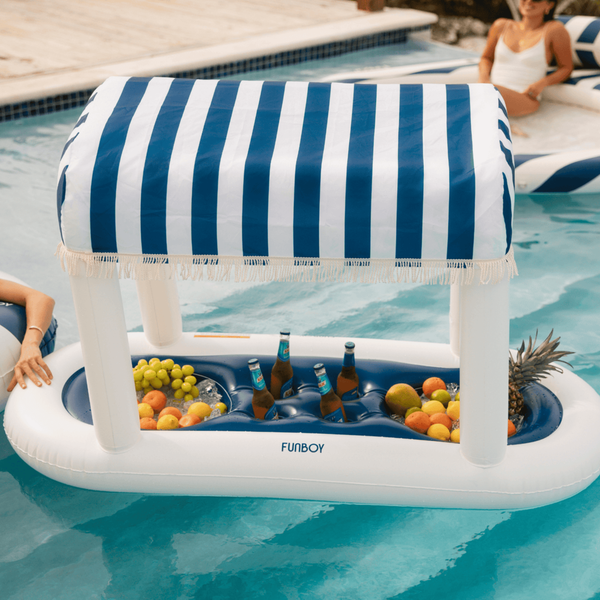 Inflatable Candy Striped Navy Cabana Bar