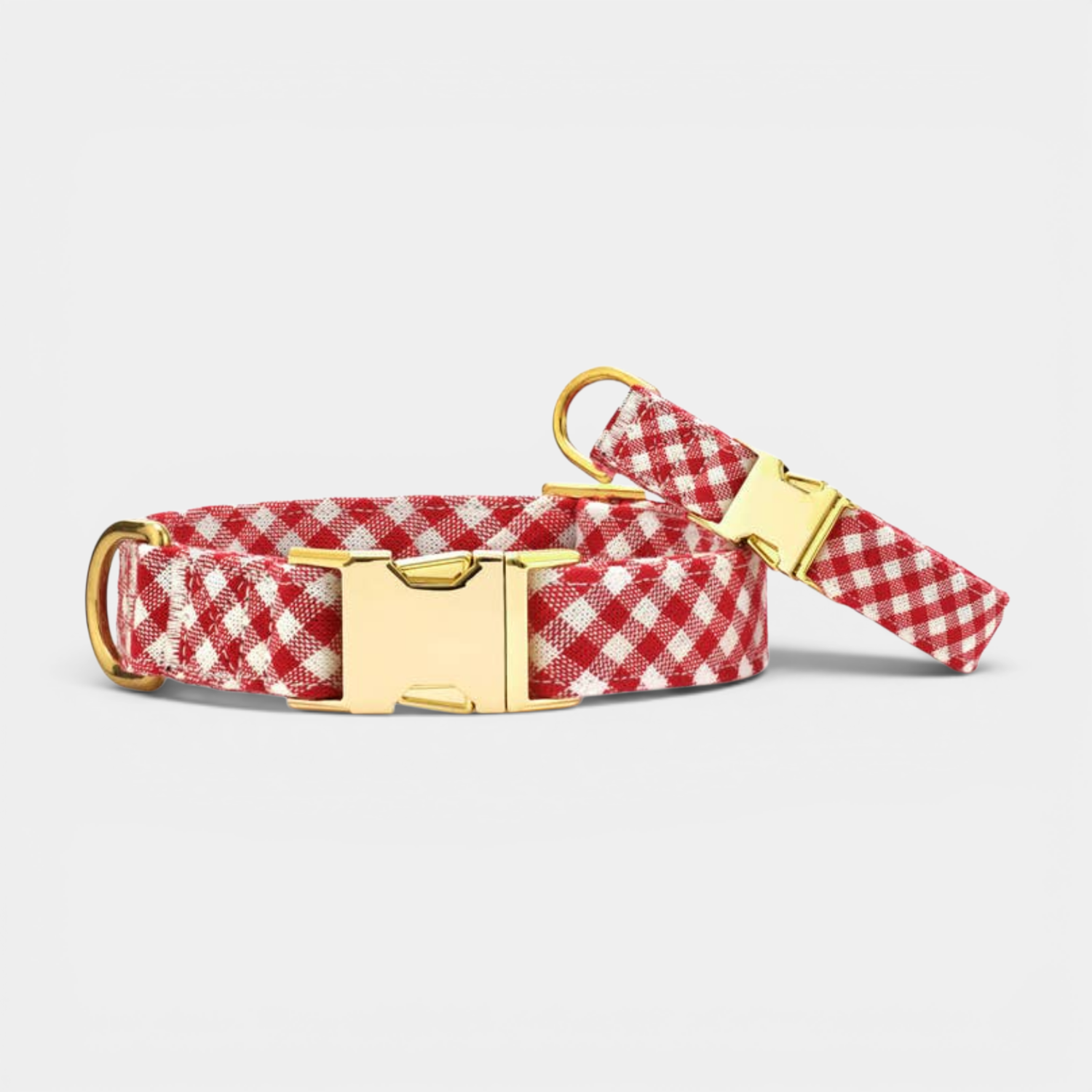 Red Gingham Pup Collar