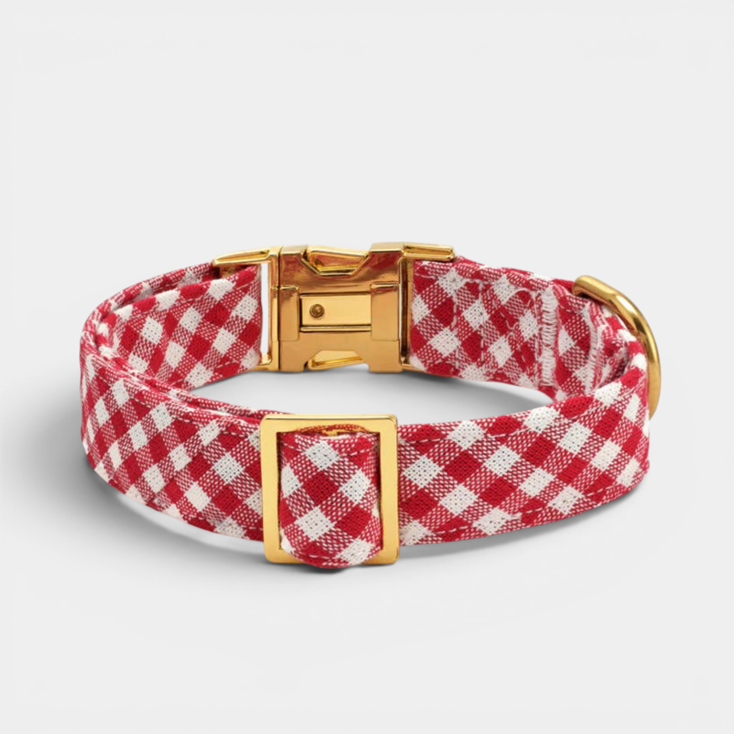 Red Gingham Pup Collar