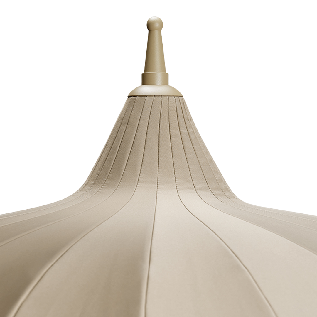 Fringe 8' Round Garden Umbrella - Sand Beige