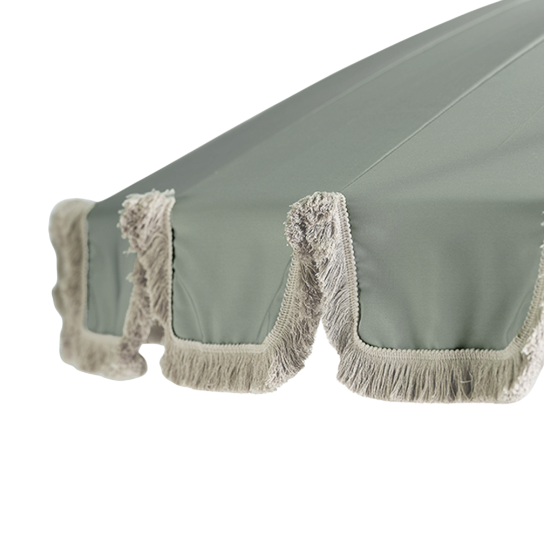 Fringe 8' Round Garden Umbrella - Eucalyptus