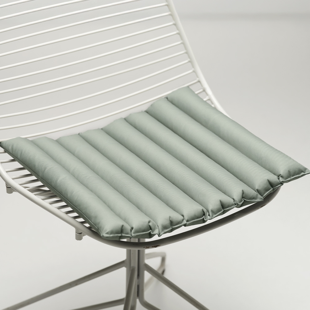 Channeled 16" Outdoor Dining Seat Cushion - Eucalyptus