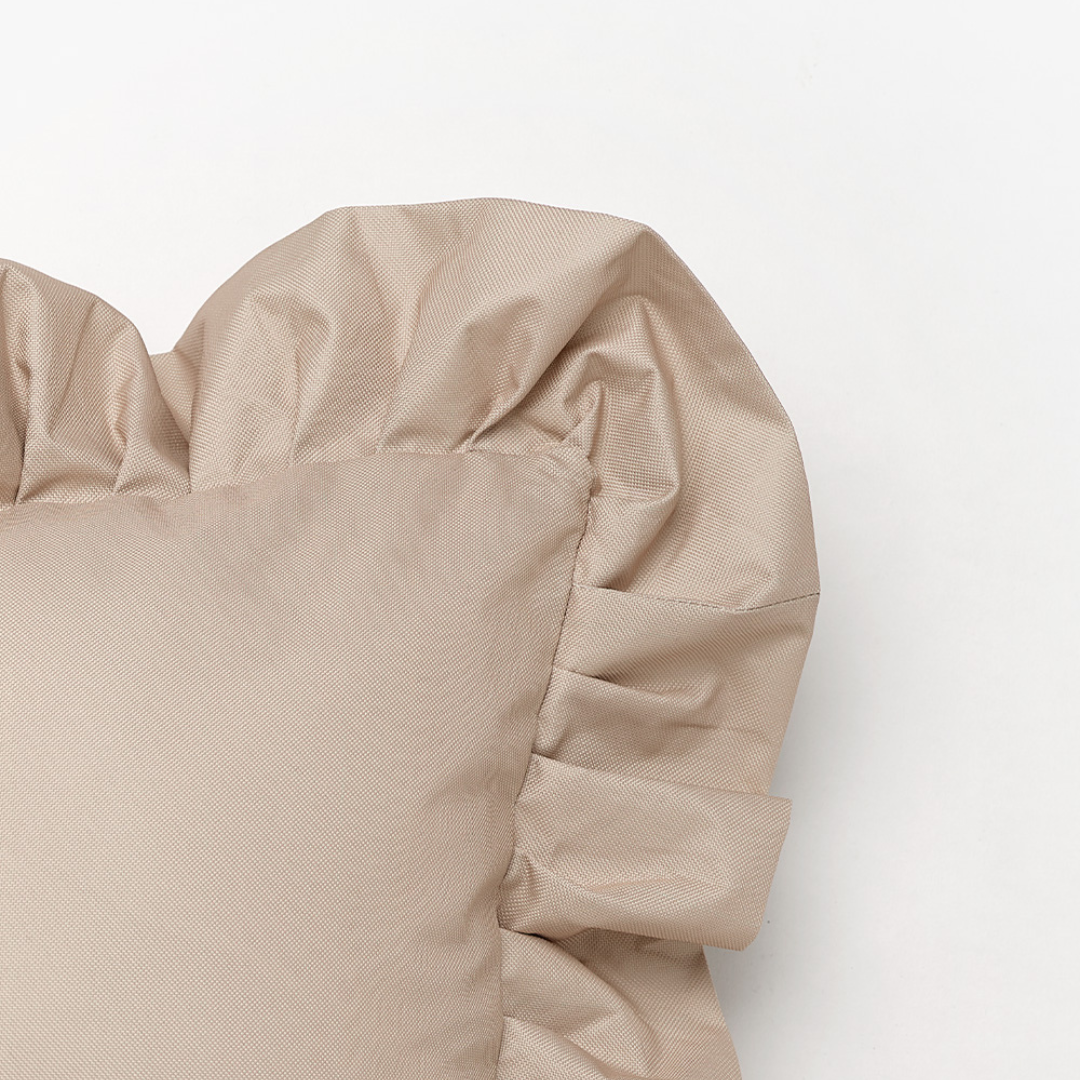 Ruffles 24" Outdoor Toss Pillow - Sand Beige