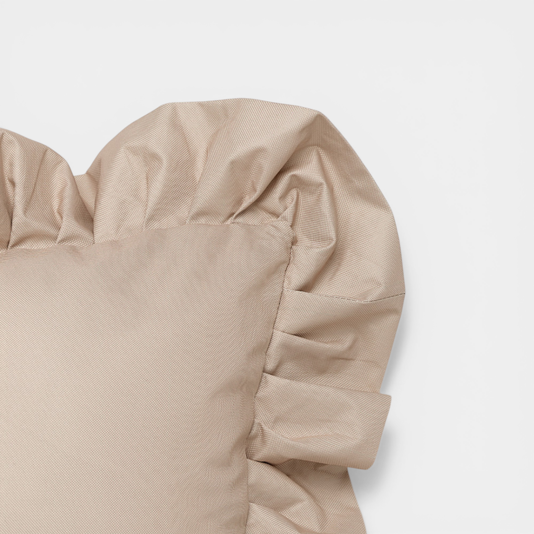 Ruffles 24" Outdoor Toss Pillow - Sand Beige