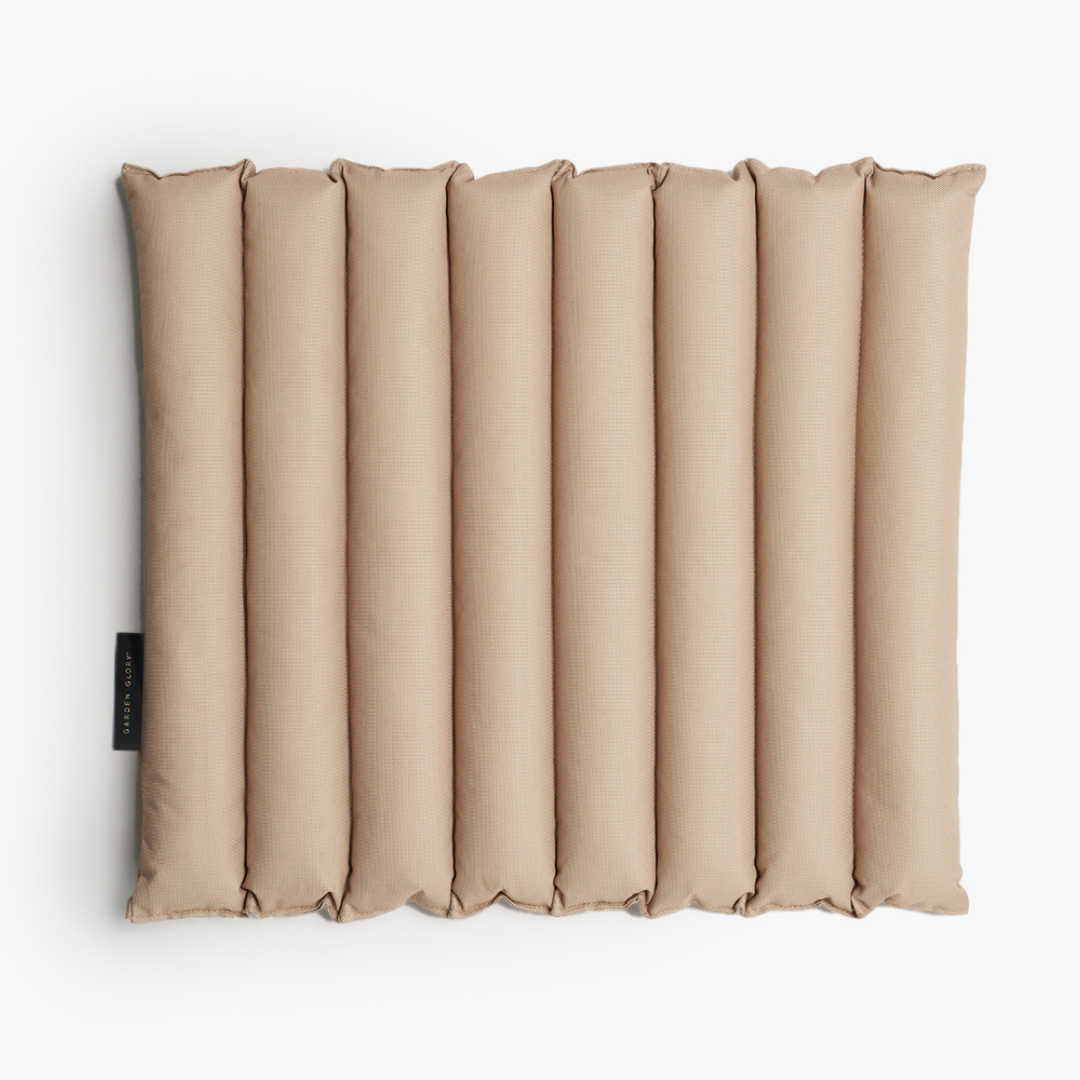 Channeled 16" Outdoor Dining Seat Cushion - Sand Beige