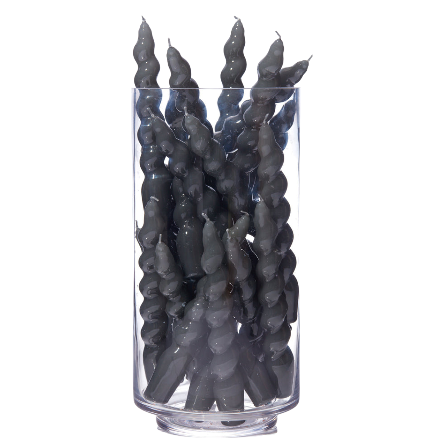 Grey Twisted Taper Candles (Set of 3)