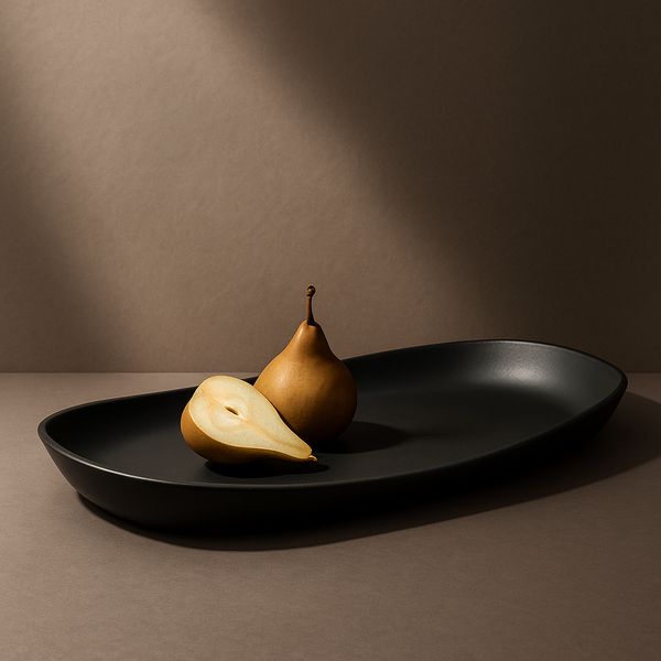 Black Stoneware Serving Platter