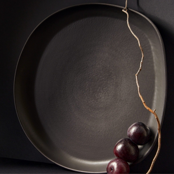 Stoneware Serving Platter- Matte Black