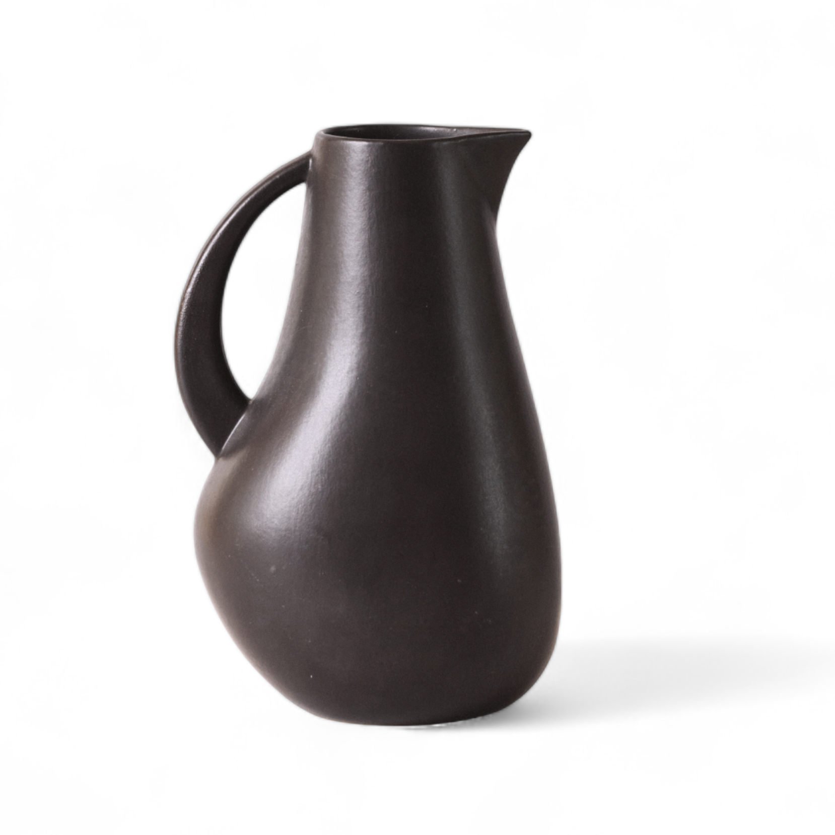 Matte Black Stoneware Pitcher